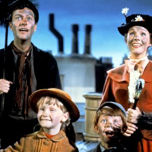 Dick Van Dyke Karen Dotrice and Matthew Garber at event of Mary Poppins 1964