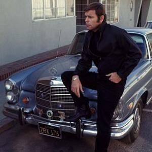 ROBERT WAGNER DURING FILMING OF IT TAKES A THIEF TV SHOW  HIS 1968 280 SE MERCEDES