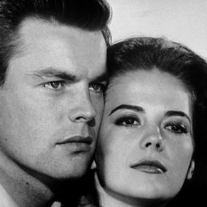 Natalie Wood and Robert Wagner during filming of Kings Go Forth two days before wedding 1957