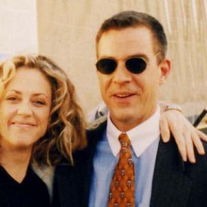Ally Walker and John Mese on the set of 