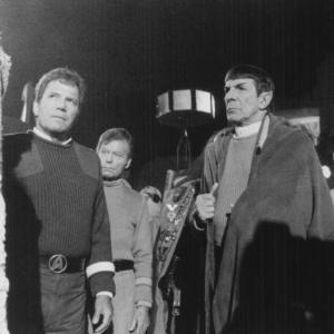Still of Leonard Nimoy, William Shatner, DeForest Kelley and David Warner in Star Trek V: The Final Frontier (1989)
