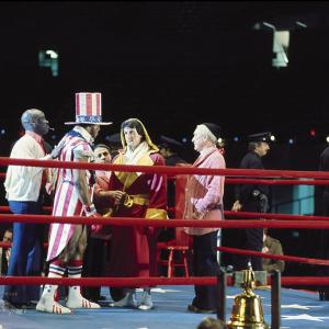 Still of Sylvester Stallone Carl Weathers and Burgess Meredith in Rocky 1976