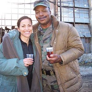 On the set in Sofia Bulgaria with Carl Weathers