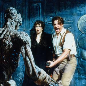 Still of Brendan Fraser and Rachel Weisz in The Mummy 1999