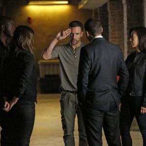 Still of MingNa Wen Clark Gregg Nick Blood and Chloe Bennet in Agents of SHIELD 2013