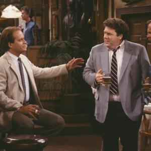 Still of Kelsey Grammer, John Ratzenberger and George Wendt in Cheers (1982)
