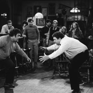 Still of George Wendt and Walter Olkewicz in Cheers (1982)