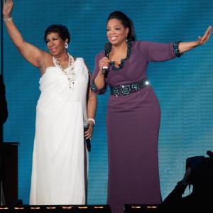 Oprah Winfrey and Aretha Franklin
