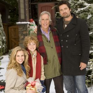 Still of Henry Winkler Brooke Burns Connor Christopher Levins and Warren Christie in The Most Wonderful Time of the Year 2008