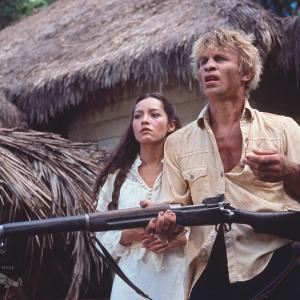 Still of Barbara Carrera and Michael York in The Island of Dr. Moreau (1977)
