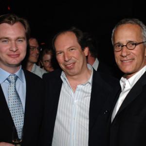 Hans Zimmer, James Newton Howard and Christopher Nolan at event of Betmenas: Pradzia (2005)