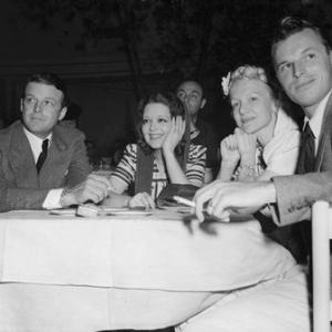 Clara Bow with Rex Bell and guests circa 1933