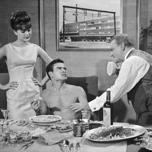 Still of James Cagney Horst Buchholz and Pamela Tiffin in One Two Three 1961