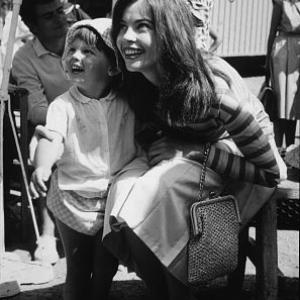 Leslie Caron and her son Christopher Hall visit the set of 