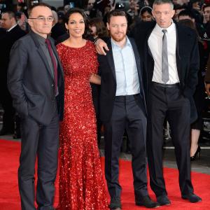 Danny Boyle Vincent Cassel Rosario Dawson and James McAvoy at event of Transo busena 2013