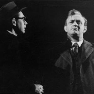 DON KEEFER, in hat and glasses, with LEE J. COBB in DEATH OF A SALESMAN