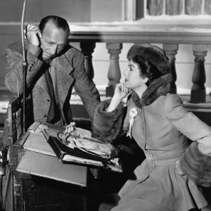Rosalind Russell and Director Michael Curtiz on the set of Roughly Speaking