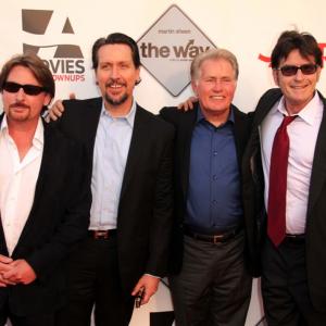 Emilio Estevez, Ramon Estevez, Martin Sheen, Charlie Sheen at Premiere of 