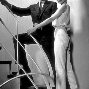33-2251 Audrey Hepburn and husband Mel Ferrer at their rented Malibu abode C. 1957