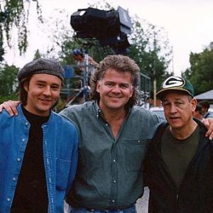 Currie Graham David Winning and Frederic Forrest on the set of One of Our Own 1998 Calgary Alberta Canada July 1996