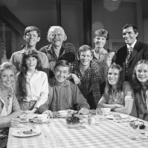 Still of Will Geer Judy Norton Kami Cotler Michael Learned Eric Scott Ralph Waite Jon Walmsley and Mary McDonough in The Waltons 1971