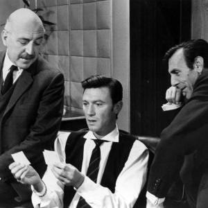 Still of Laurence Harvey, Lionel Jeffries and Eric Sykes in The Spy with a Cold Nose (1966)