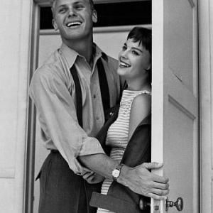 Tab Hunter with Natalie Wood for The Girl He Left Behind 1956
