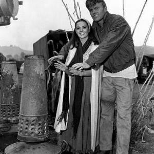 Natalie Wood and Tab Hunter on the set of The Burning Hills c 1956