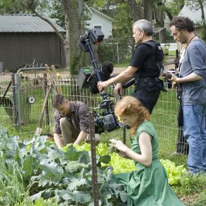 Still of Brad Pitt, Jörg Widmer and Jessica Chastain in The Tree of Life (2011)