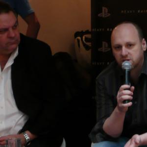 HEAVY RAIN director David Cage (right),and actor Sam Douglas(left),who plays Scott Shelby.
