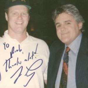 Rich with Jay Leno while shooting one of his sketches on the Tonight Show