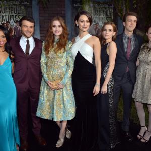 Actors Tiffany Boone Alden Ehrenreich Alice Englert Emmy Rossum Zoey Deutch Thomas Mann and Rachel Brosnahan attend the Los Angeles premiere of Warner Bros Pictures Beautiful Creatures at TCL Chinese Theatre on February 6 2013 in Hollywood California