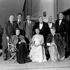 Alfred Hitchcock, Gregory Peck, Ethel Barrymore, Charles Laughton, Charles Coburn, Ann Todd, David O. Selznick, Louis Jourdan, Joan Tetzel