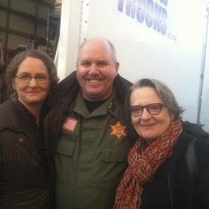 James DuMont on set of HBOs Treme with Melissa Leo and Dir Agnieszka Holland