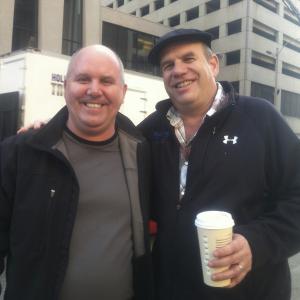 James DuMont on set of HBOs Treme with David SimonCreator of The Wire  CoCreator of Treme