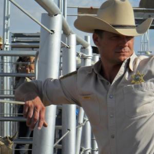 Bailey Chase on the set of Longmire
