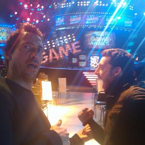 On set of Hall of Game Awards on Cartoon Network