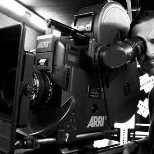 Matt prepping Arri 765 65mm camera in Munich Germany for Stephen Hawkings Fate of The Universe shot in Cambridge England