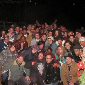 Sergio Myers, crew and cast on set of The Zombinator