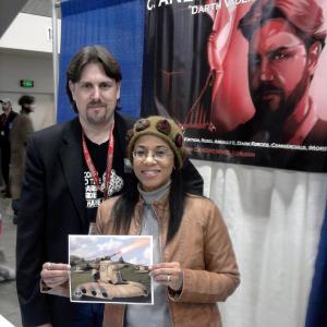 C. Andrew Nelson with wife Veronica Loud at WonderCon 2011. Andrew was ILM matte painter & Darth Vader actor. Veronica served as a VFX photographer for the ground battle sequence of 