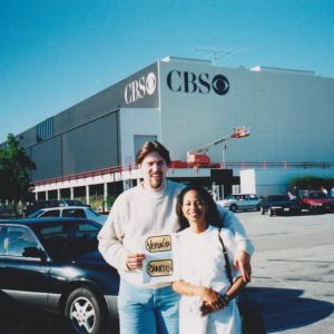 C. Andrew Nelson and his wife Veronica Loud at a taping of the CBS game show 