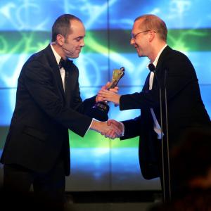 James Nesbitt presents the IFTA for Best Director to Declan Recks at the 2005 IFTAS