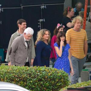 With Jim Carrey Kathleen Turner Rachel Melvin and Jeff Daniels shooting Dumb and Dumber To OctNov 2013