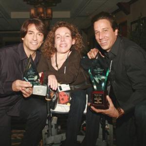 Vincent Spano Jackie Julio and Doug Olear after the short film Hold On won both the Best Short film and The June Lockhart Achievement in Film Award at The 2008 LAFF