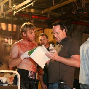 Erik C. Andersen describes to Ricky Schroder how he will cut together the ending of Locker 13 - Down and Out. 