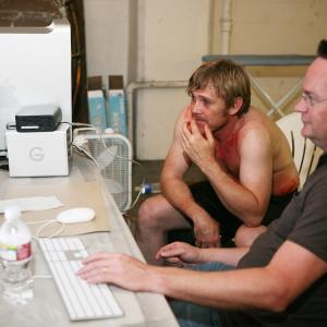 Cutting on the set of Locker 13 Ricky Schroder takes a look at some of the footage
