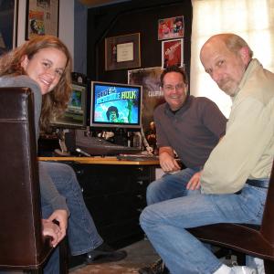 Erik C Andersen editing The Incredible Hulk Documentary with show creator Kenneth Johnson and Documentary producer Jamie Willett Debrosse