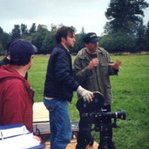 Brian Thomas, DP, and Brian Young, Director (far right) on the set of 