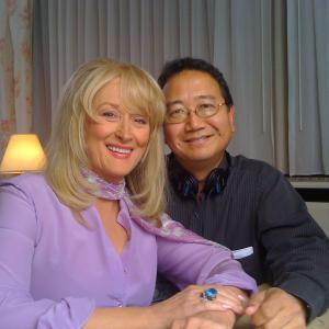 Meryl Streep and Michael Goi on the set of Web Therapy