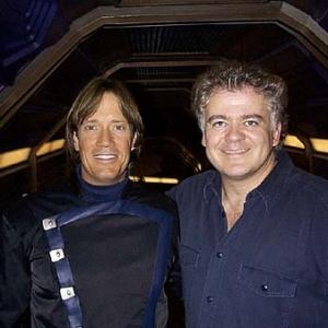 Kevin Sorbo and David Winning on the set of Andromeda 2000